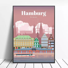 Lade das Bild in den Galerie-Viewer, Poster im Retro-Design – Weltstädte und ihre ikonischen Monumente
